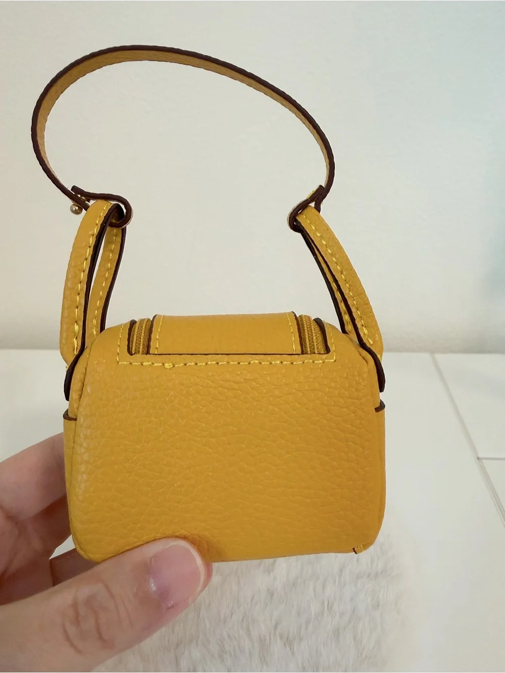 Mini Amber Yellow Bag Charm Coin Pouch